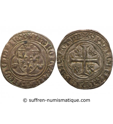 CHARLES VII ﻿- BLANC A LA COURONNE ROUEN 1422 / 1461