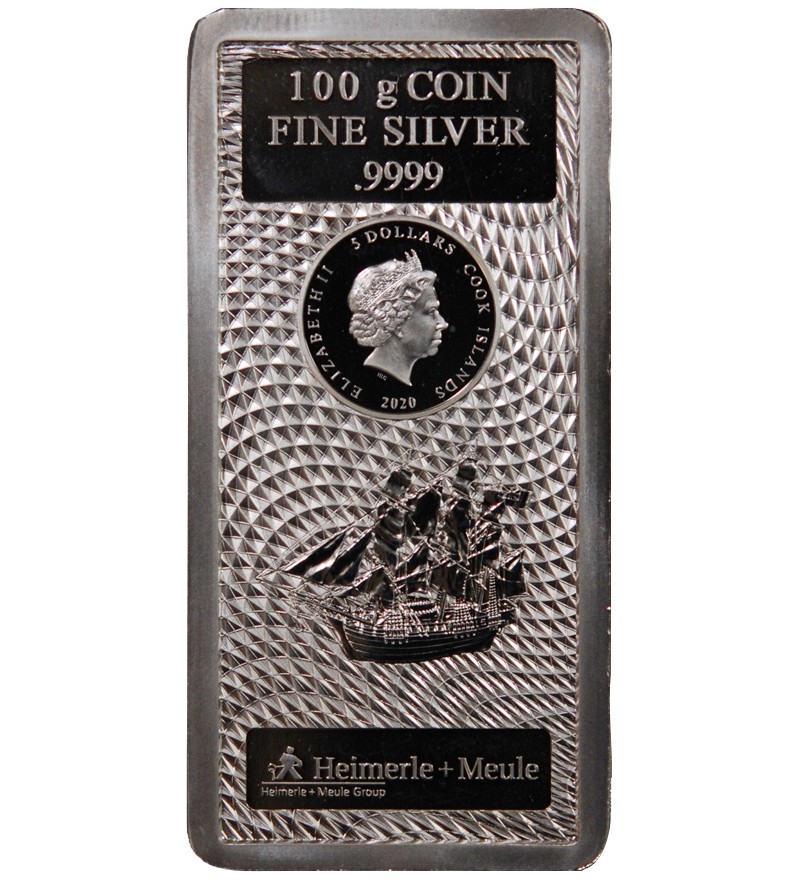 ILES-COOK - 5 DOLLARS / 100 Gr ARGENT 9999