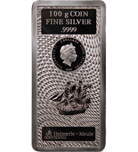 ILES-COOK - 5 DOLLARS / 100 Gr ARGENT 9999