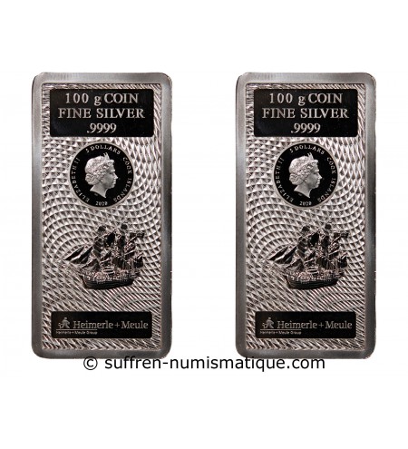 ILES-COOK - 5 DOLLARS / 100 Gr ARGENT 9999