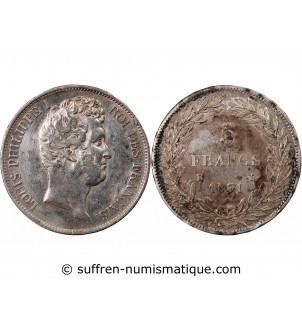 LOUIS PHILIPPE - 5 FRANCS 1831 B ROUEN "Tranche en Relief"