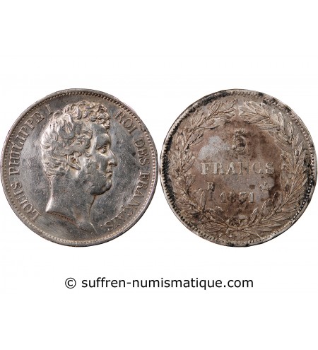 LOUIS PHILIPPE - 5 FRANCS 1831 B ROUEN "Tranche en Relief"