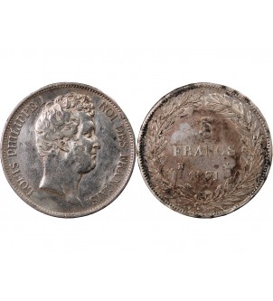 LOUIS PHILIPPE - 5 FRANCS 1831 B ROUEN "Tranche en Relief" 2