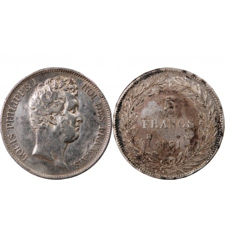 LOUIS PHILIPPE - 5 FRANCS 1831 B ROUEN "Tranche en Relief"
