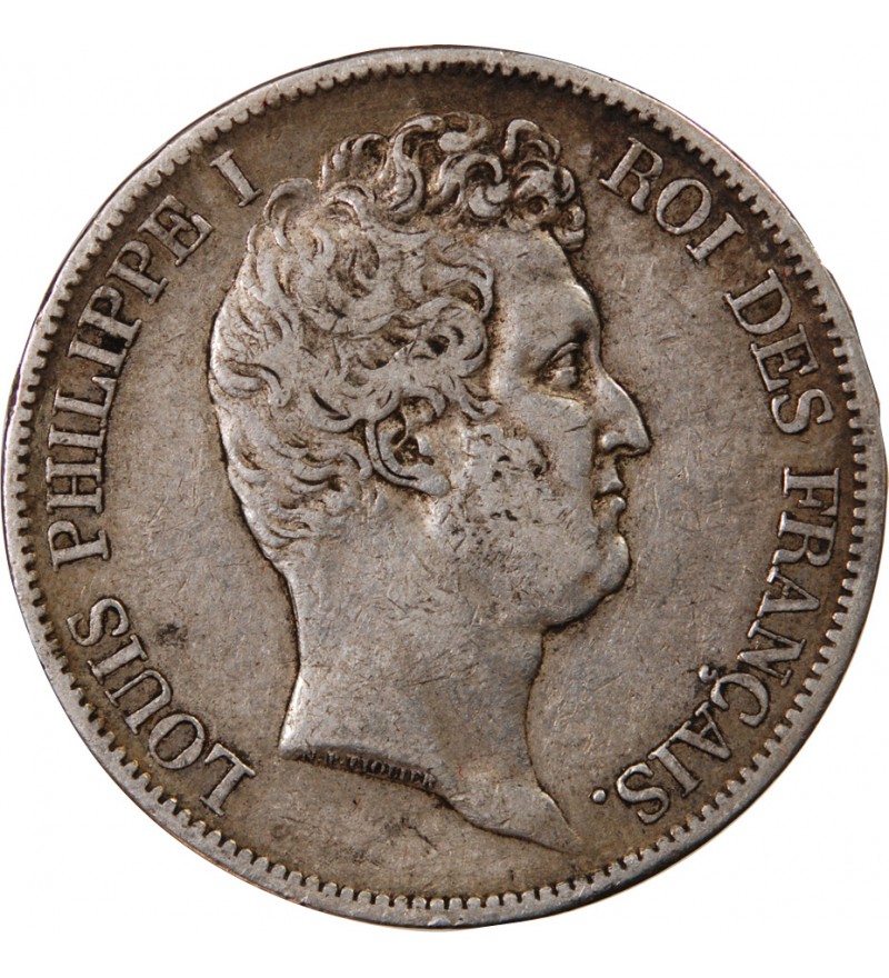 LOUIS PHILIPPE - 5 FRANCS 1831 H LA ROCHELLE "Tranche en creux"