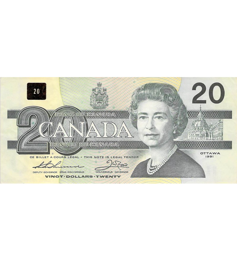 CANADA, ELISABETH II - 20 DOLLARS 1991 OTTAWA
