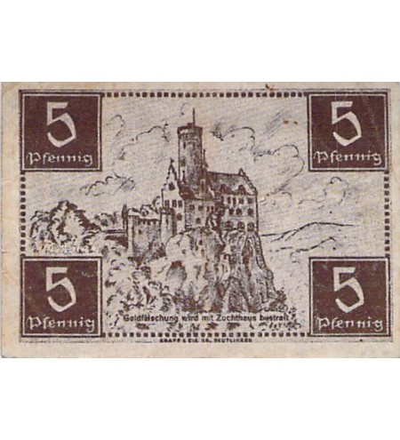 ALLEMAGNE, WURTEMBERG-HOHENZOLLERN - 5 PFENNIG 1947 TÜBINGEN