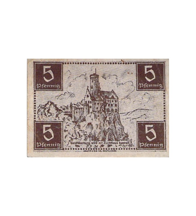 ALLEMAGNE, WURTEMBERG-HOHENZOLLERN - 5 PFENNIG 1947 TÜBINGEN
