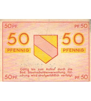 ALLEMAGNE, BADE, OCCUPATION FRANCAISE - 50 PFENNIG 1947