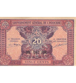 INDOCHINE - 20 CENTS 1942