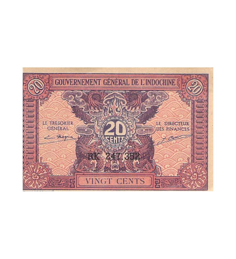 INDOCHINE - 20 CENTS 1942
