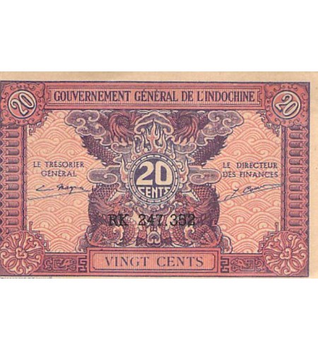 INDOCHINE - 20 CENTS 1942
