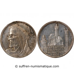 EXPOSITION COLONIALE, AFRIQUE - MEDAILLE 1931