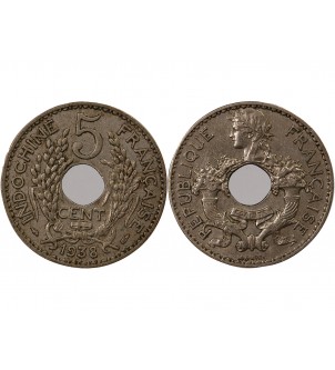 INDOCHINE FRANCAISE - 5 CENTIMES 1938 2