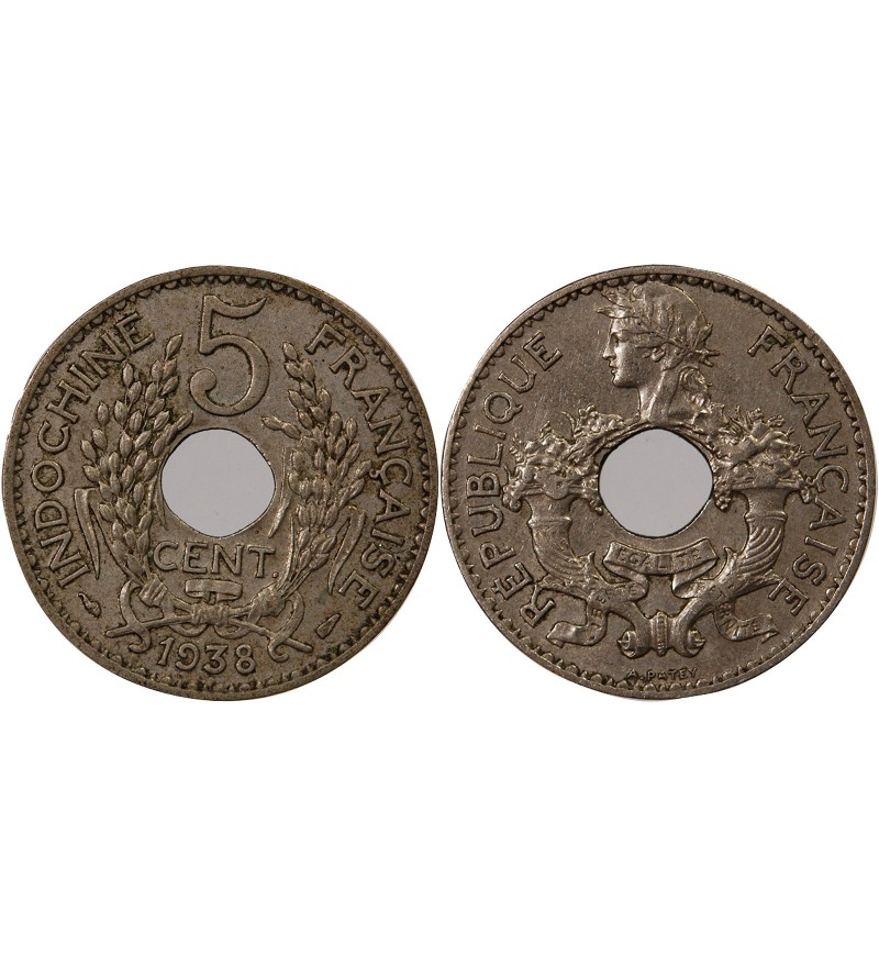 INDOCHINE FRANCAISE - 5 CENTIMES 1938
