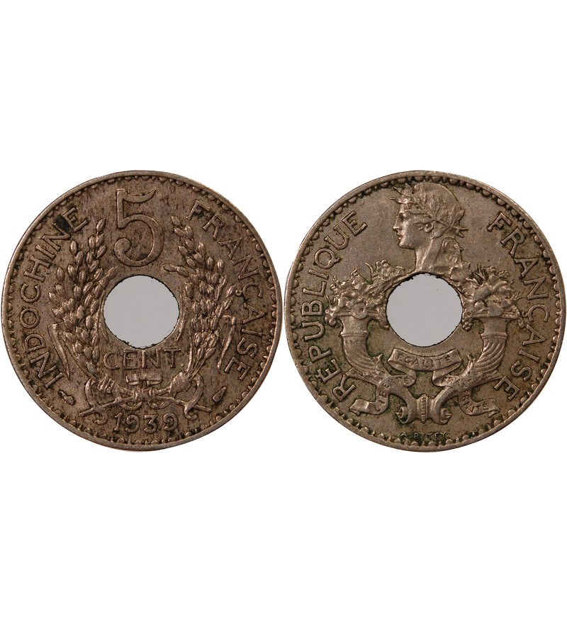 INDOCHINE FRANCAISE - 5 CENTIMES 1939