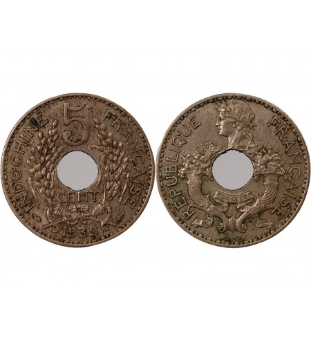 INDOCHINE FRANCAISE - 5 CENTIMES 1939