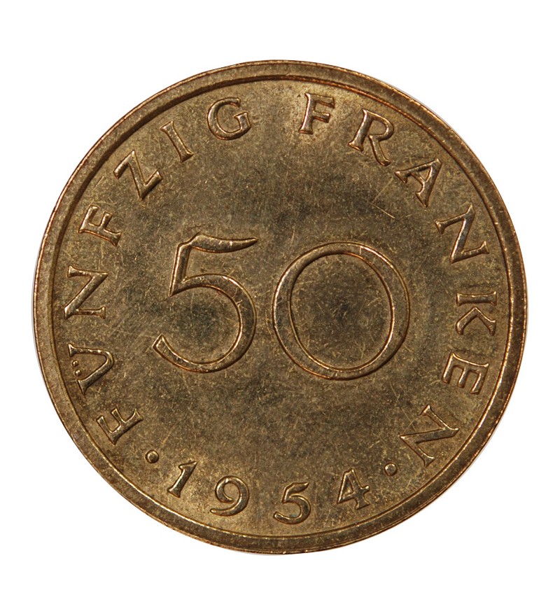 ALLEMAGNE, SARRE - 50 FRANKEN 1954