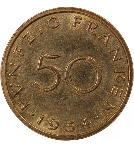 ALLEMAGNE, SARRE - 50 FRANKEN 1954