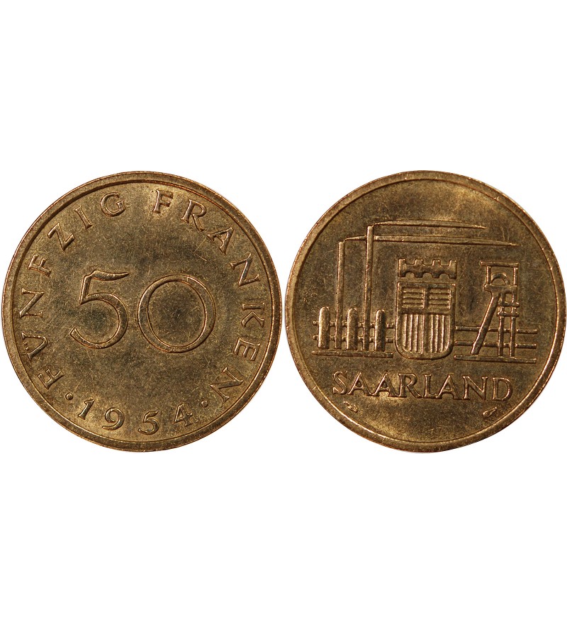 ALLEMAGNE, SARRE - 50 FRANKEN 1954