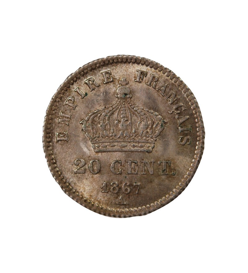 NAPOLEON III - 20 CENTIMES ARGENT 1867 A PARIS