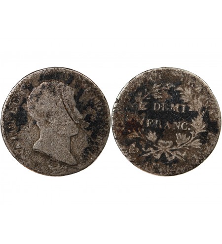 NAPOLEON Ier - 1/2 FRANC ARGENT AN 13 U TURIN RARISSIME