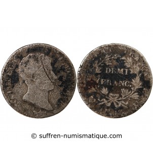 NAPOLEON Ier - 1/2 FRANC ARGENT AN 13 U TURIN RARISSIME