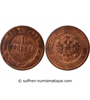 RUSSIE, NICOLAS II - 1 KOPECK 1904 СПБ