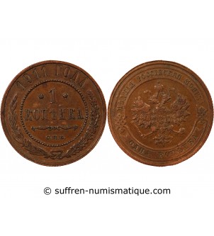 RUSSIE, NICOLAS II - 1 KOPECK 1911 СПБ