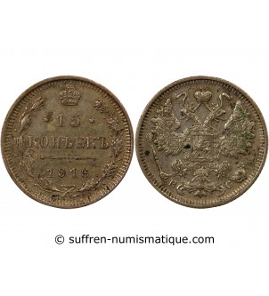 RUSSIE, NICOLAS II - 15 KOPECKS ARGENT 1916 BC