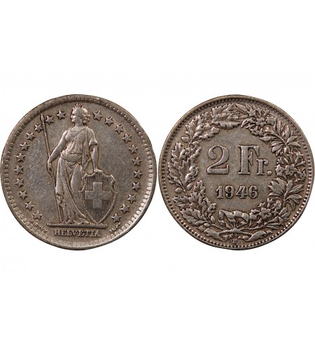 SUISSE - 2 FRANCS ARGENT (1874-1967)