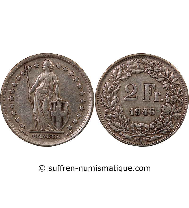 SUISSE - 2 FRANCS ARGENT (1874-1967)
