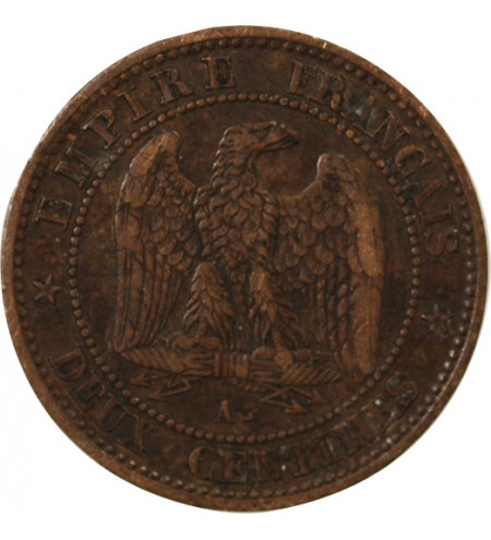 NAPOLEON III, TÊTE NUE - 2 CENTIMES 1853 / 1857