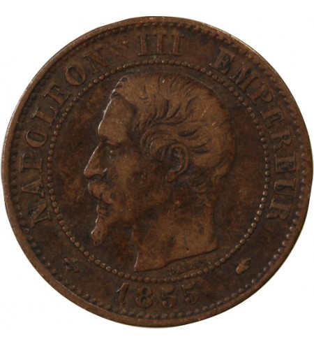 NAPOLEON III, TÊTE NUE - 2 CENTIMES 1853 / 1857
