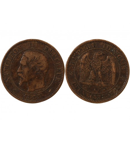 NAPOLEON III, TÊTE NUE - 2 CENTIMES 1853 / 1857