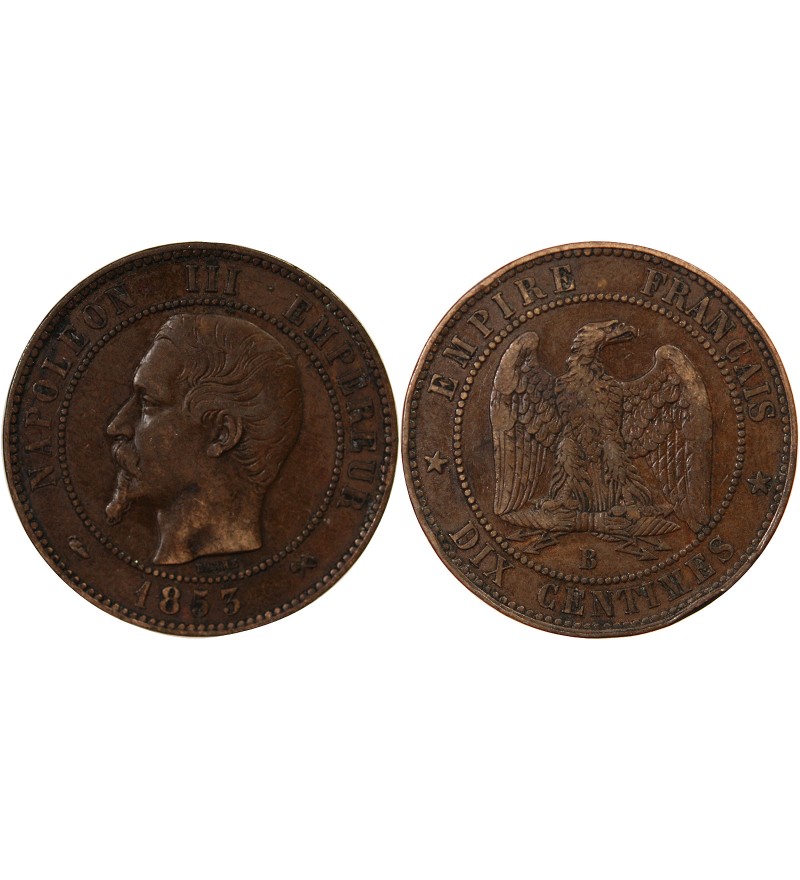 NAPOLEON III, TÊTE NUE - 10 CENTIMES 1852 / 1857
