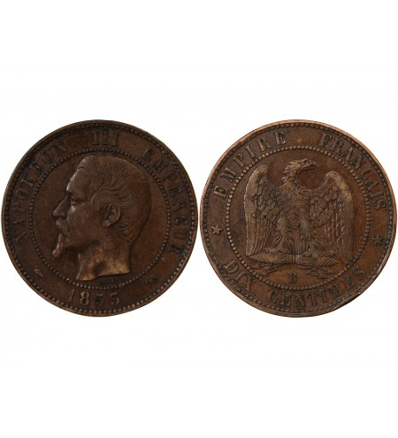 NAPOLEON III, TÊTE NUE - 10 CENTIMES 1852 / 1857