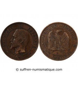 NAPOLEON III, TÊTE NUE - 10 CENTIMES 1852 / 1857