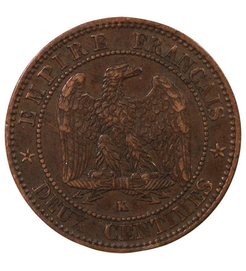 NAPOLEON III, TÊTE LAURÉE - 2 CENTIMES 1861 / 1862