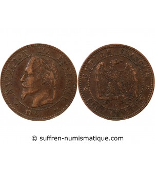 NAPOLEON III, TÊTE LAURÉE - 2 CENTIMES 1861 / 1862