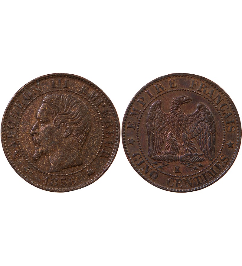 NAPOLEON III, TÊTE NUE - 5 CENTIMES 1853 / 1857