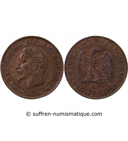 NAPOLEON III, TÊTE NUE - 5 CENTIMES 1853 / 1857
