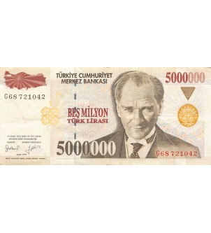 TURQUIE, ATATÜRK - 5000000 LIRES 1997 2