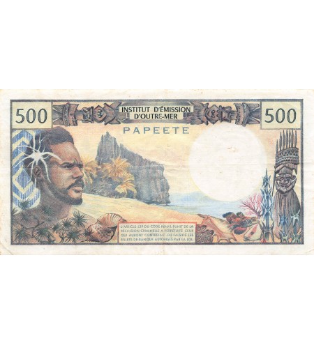 TAHITI - 500 FRANCS 1977 PAPEETE