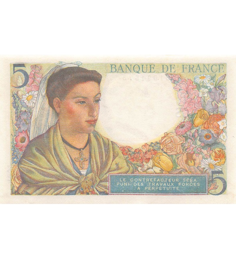 FRANCE - 5 FRANCS BERGER 22/07/1943 - SÉRIE L.41 - SUP