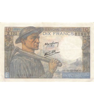 FRANCE - 10 FRANCS MINEUR 19/12/1946 - SERIE Z.125 - TTB+