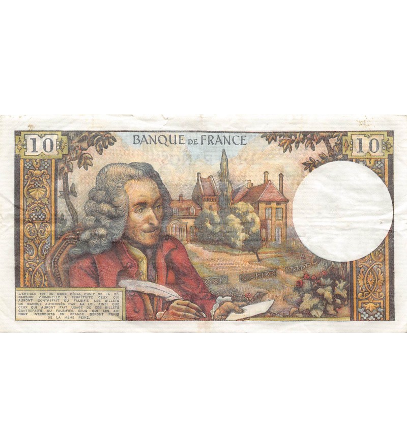 FRANCE - 10 FRANCS VOLTAIRE 02/09/1971 - SÉRIE 0.704 - TB+