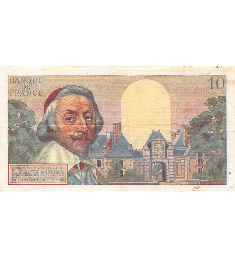 FRANCE, RICHELIEU - 10 NF 04/02/1960 - SÉRIE L.54 - TTB