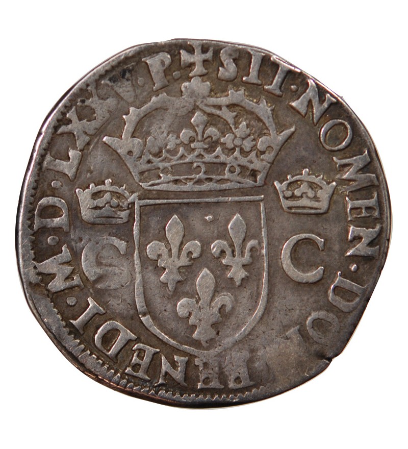 HENRI III, AU NOM DE CHARLES IX - TESTON ARGENT 1575 M TOULOUSE