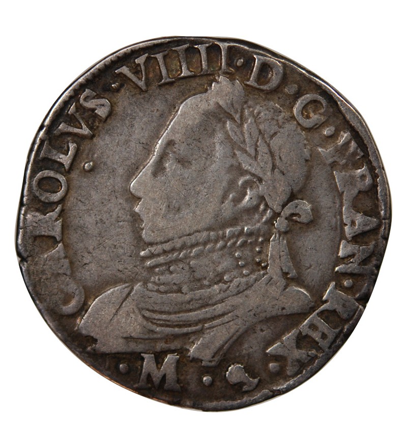 HENRI III, AU NOM DE CHARLES IX - TESTON ARGENT 1575 M TOULOUSE